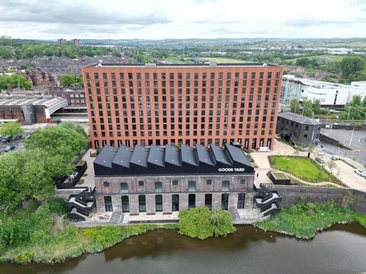 aerial image of the goods yard