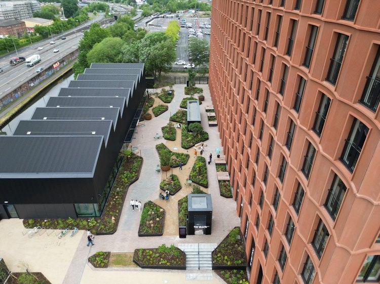 aerial image of the goods yard