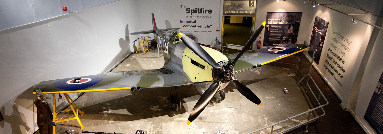 Spitfire fighter plane on display at the Potteries museum and art gallery